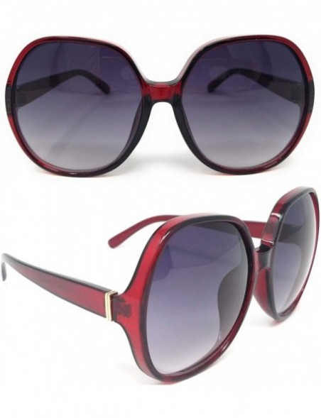 Oversized Women Retro 70s 80s 90s Oversized Round Black Elegant Style Sunglasses-SM1125 - CC18LGNA4IQ $29.09