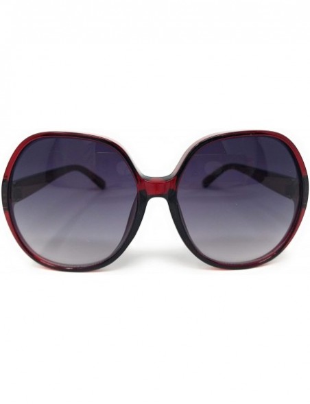 Oversized Women Retro 70s 80s 90s Oversized Round Black Elegant Style Sunglasses-SM1125 - CC18LGNA4IQ $13.51