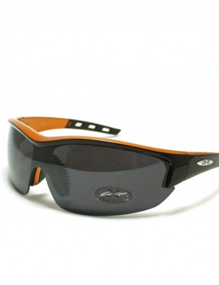 Sport ALL SPORTS Wrap Around COMFORT RUBBER Nose Piece Sunglasses - Black Orange - CQ11CL7YFQR $10.93