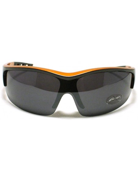 Sport ALL SPORTS Wrap Around COMFORT RUBBER Nose Piece Sunglasses - Black Orange - CQ11CL7YFQR $10.93