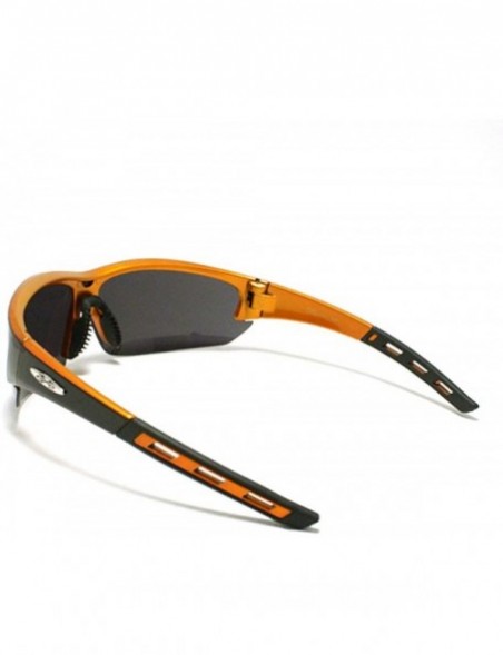 Sport ALL SPORTS Wrap Around COMFORT RUBBER Nose Piece Sunglasses - Black Orange - CQ11CL7YFQR $10.93