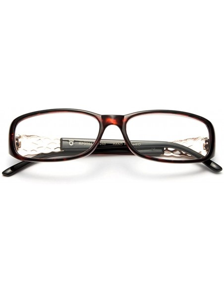 Oversized Womens Slim Fit Temple Design Metal Frame Clear Lens Glasses - Tortoise - C611YN6NT1L $10.37