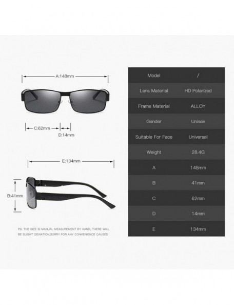 Rectangular Men's Polarized Sunglasses- Rectangular Full Frame Driving C1 - C1 - CM195ZZY02K $36.34