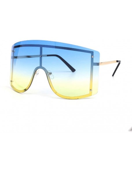 Goggle Big Frame Personality Sunglasses Windproof Sunglasses Colorful Frame Goggles - 4 - C8190EWAG9E $28.19