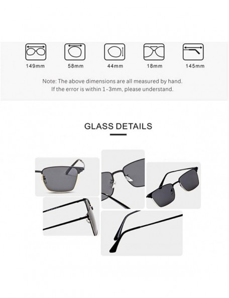 Square Sunglasses Unisex Polarized 100% UV Protection Fishing Driving Glasses Retro Square Classic - C3 - CG18UWXWOOK $27.57