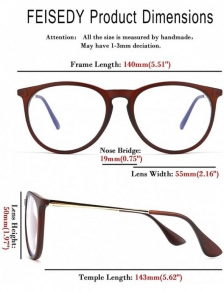 Round Vintage Round Blue Light Blocking Glasses Women Men Computer Eyeglasses Classic Retro Designer Style B2537 - CG192D8UH6...