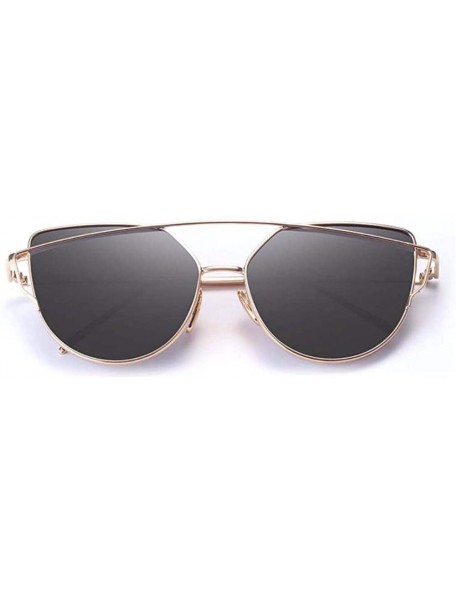 Oversized European and American sunglasses cat's eye dazzling women's Sunglasses anti-ultraviolet - Gold Ash - C418Q70T6OD $2...