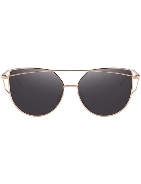 Oversized European and American sunglasses cat's eye dazzling women's Sunglasses anti-ultraviolet - Gold Ash - C418Q70T6OD $2...