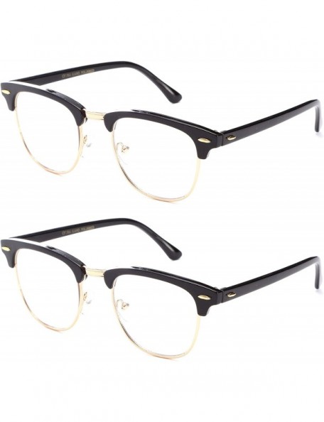Round Reading Glasses - Best 2 Pack for Men and Women Fashion Fashion Reading Glasses - 2 Pack Black/Gold - CL12O8WQCCV $12.86