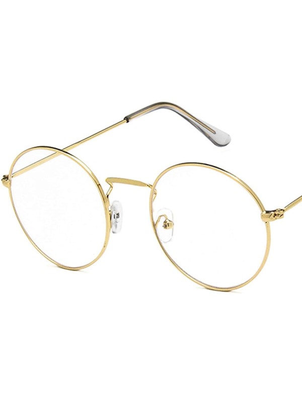 Round Classic Vintage Metal Round Frame Colorful UV400 Sun Glasses Clear Lens Plain Glasses - 11 - CL18W39MH8X $18.83