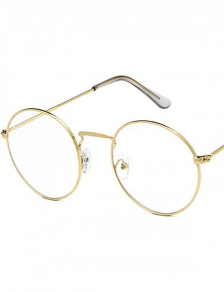 Round Classic Vintage Metal Round Frame Colorful UV400 Sun Glasses Clear Lens Plain Glasses - 11 - CL18W39MH8X $18.83