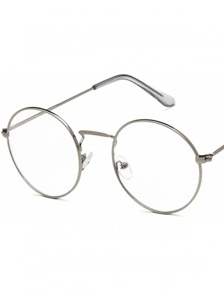 Round Classic Vintage Metal Round Frame Colorful UV400 Sun Glasses Clear Lens Plain Glasses - 11 - CL18W39MH8X $18.83