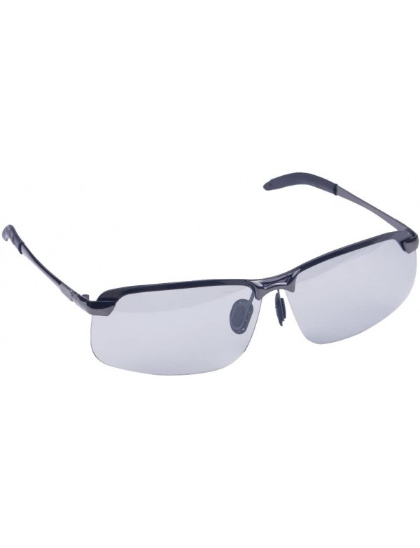 Round UV400 Men Polarized Photochromic Transition Lens Sunglasses Outdoor Sports - CS18GOLDZL6 $20.25