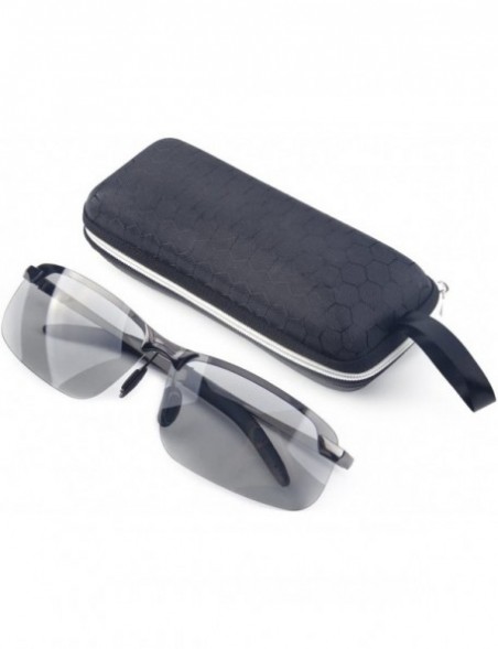 Round UV400 Men Polarized Photochromic Transition Lens Sunglasses Outdoor Sports - CS18GOLDZL6 $20.25