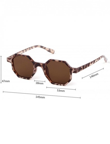 Goggle Fashion Octagon Leopard Sunglasses Women Er Vintage Hexagon Tortoiseshell Frame Sun Glasses Shades Lady OM553B - CC198...