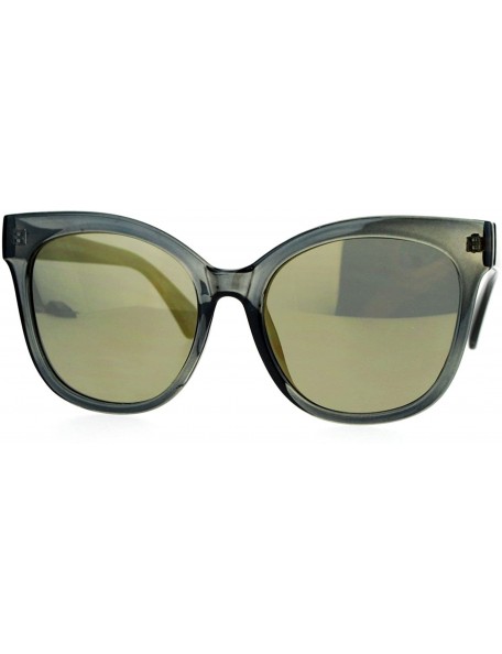 Butterfly Oversized Butterfly Fashion Sunglasses Womens Flat Frame Mirror Lens - Grey (Gold Mirror) - C3188YMUKMZ $21.31