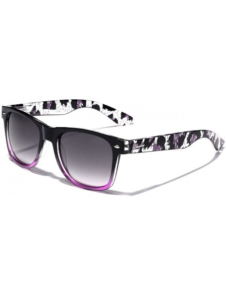 Rectangular Animal Print Ladies Retro Fashion Sunglasses - Purple - Animal Print - CN11OXKBGVR $7.46