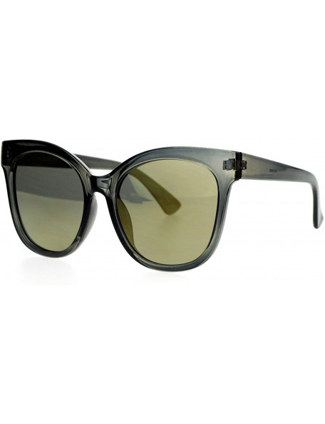 Butterfly Oversized Butterfly Fashion Sunglasses Womens Flat Frame Mirror Lens - Grey (Gold Mirror) - C3188YMUKMZ $9.22