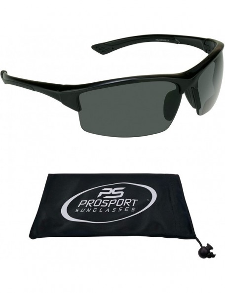 Wrap Bifocal Sunglasses Readers Tinted TR90 Semi Rimless Wraparound Sports for Men and Women - Black With Smoke - CL126FI0IA3...