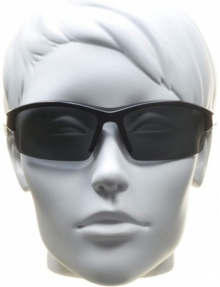 Wrap Bifocal Sunglasses Readers Tinted TR90 Semi Rimless Wraparound Sports for Men and Women - Black With Smoke - CL126FI0IA3...