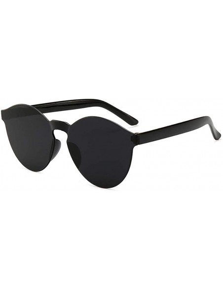 Round Unisex Fashion Candy Colors Round Outdoor Sunglasses Sunglasses - Black - CI199L8GCEQ $11.67