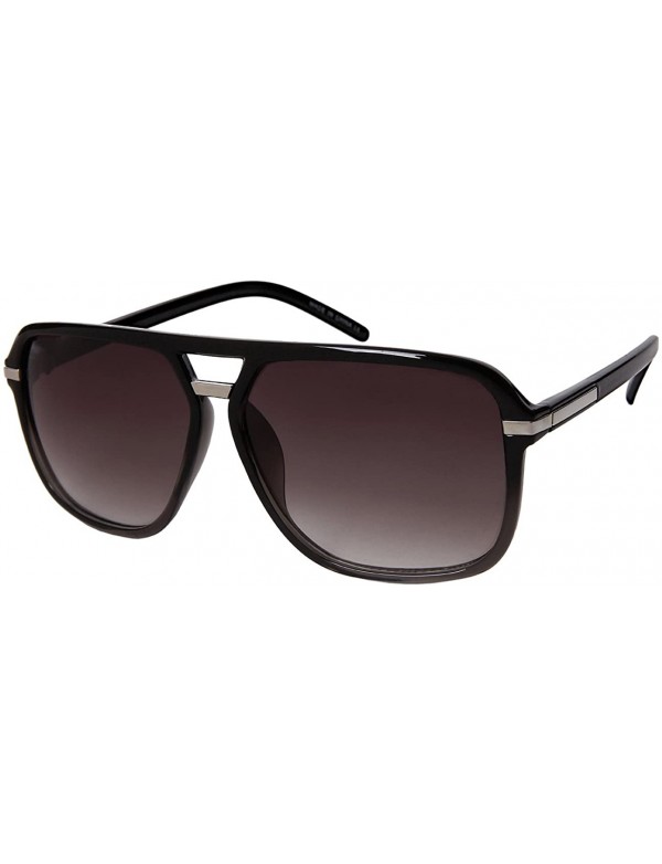 Aviator Square Retro Style Aviators with Gradient Lens 1402-AP - Black-grey - CR1838T99U0 $8.56