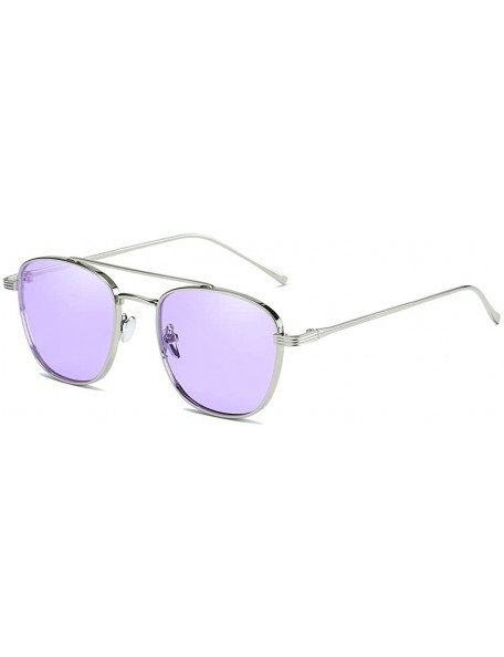 Oval Unisex Sunglasses Retro Black Drive Holiday Oval Non-Polarized UV400 - Purple - C618R09MXY0 $18.00