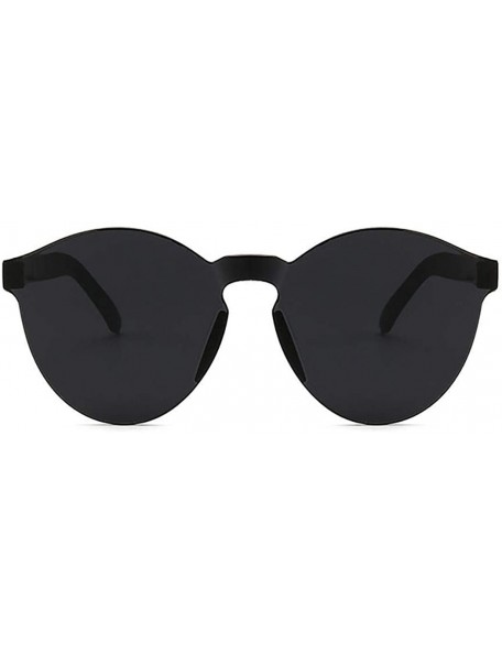 Round Unisex Fashion Candy Colors Round Outdoor Sunglasses Sunglasses - Black - CI199L8GCEQ $11.67
