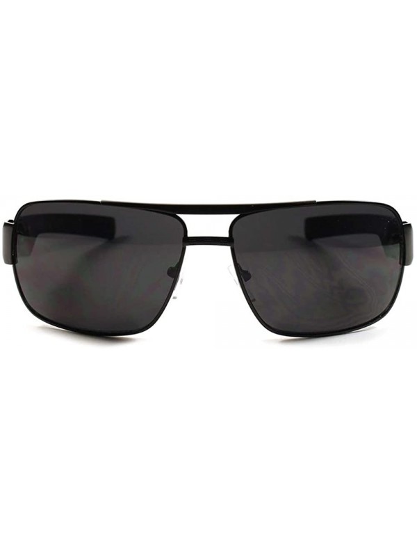 Rectangular Upscale Stylish Modern High-End Mens Womens Rectangle Sunglasses - Black - CN18X93GMKR $9.84