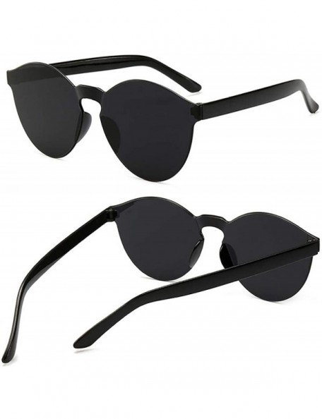 Round Unisex Fashion Candy Colors Round Outdoor Sunglasses Sunglasses - Black - CI199L8GCEQ $11.67