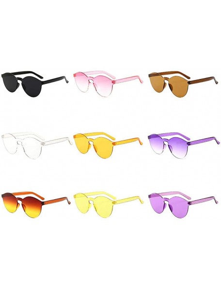 Round Unisex Fashion Candy Colors Round Outdoor Sunglasses Sunglasses - Black - CI199L8GCEQ $11.67