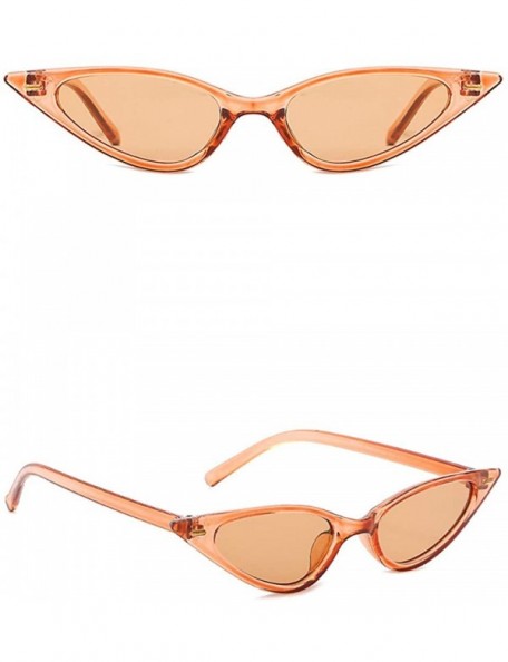 Round Women Vintage Trendy Cat Eye Sunglasses Goggles Plastic Frame Glasses - D - CQ18Q62SK85 $8.17