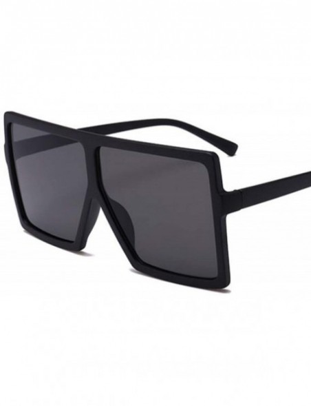 Oval Oversized Shades Woman Sunglasses Black Fashion Square Glasses Big Frame Vintage Retro Unisex Oculos Feminino - C219854L...