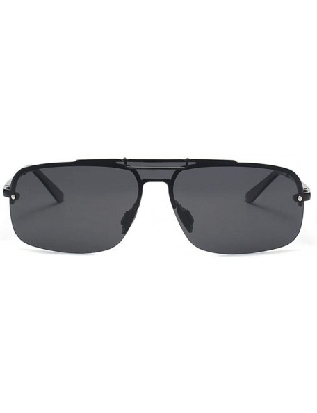 Aviator Fashion Brand Frameless Sunglasses Polarized Men Overall Lens Color YA431 C1BOX - Ya431 C1box - CR18XE0CLXZ $13.30