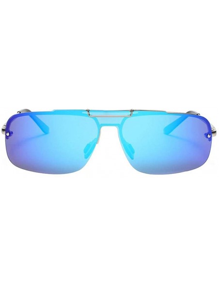 Aviator Fashion Brand Frameless Sunglasses Polarized Men Overall Lens Color YA431 C1BOX - Ya431 C1box - CR18XE0CLXZ $13.30