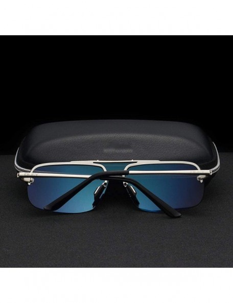 Aviator Fashion Brand Frameless Sunglasses Polarized Men Overall Lens Color YA431 C1BOX - Ya431 C1box - CR18XE0CLXZ $13.30