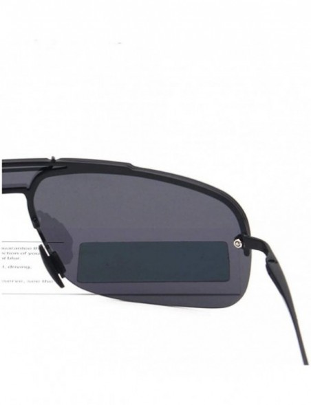 Aviator Fashion Brand Frameless Sunglasses Polarized Men Overall Lens Color YA431 C1BOX - Ya431 C1box - CR18XE0CLXZ $13.30