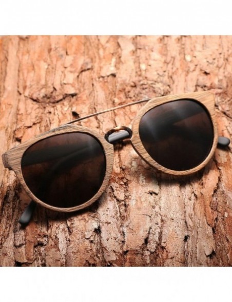 Square New Design Vintage Acetate Wood Sunglasses Men/Women - C10 - CR198AI0NEM $40.76