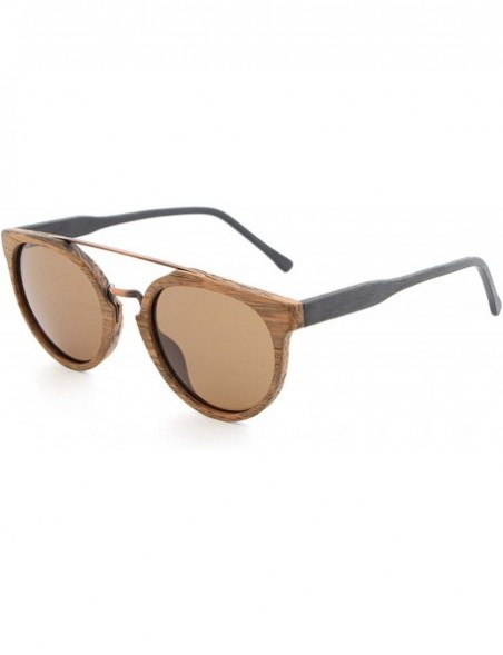 Square New Design Vintage Acetate Wood Sunglasses Men/Women - C10 - CR198AI0NEM $40.76