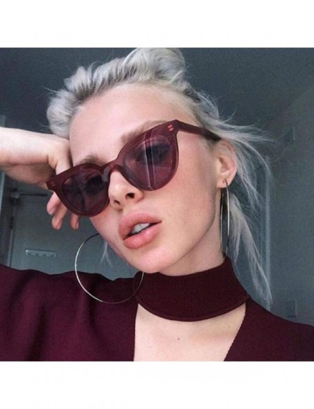 Cat Eye 2019 New Women Cat Eye Sunglasses Fashion Sexy UV400 Sun Glasses Gradient Bblue - Red - CI18XAKTL9G $9.08