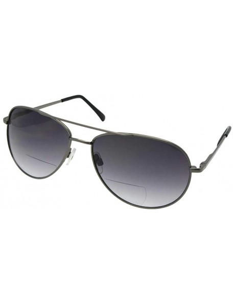 Aviator 1.25 Magnification Aviator Bifocal Sunglasses B1 - Pewter Frame-gray Lenses - CG186DW5MKU $14.49