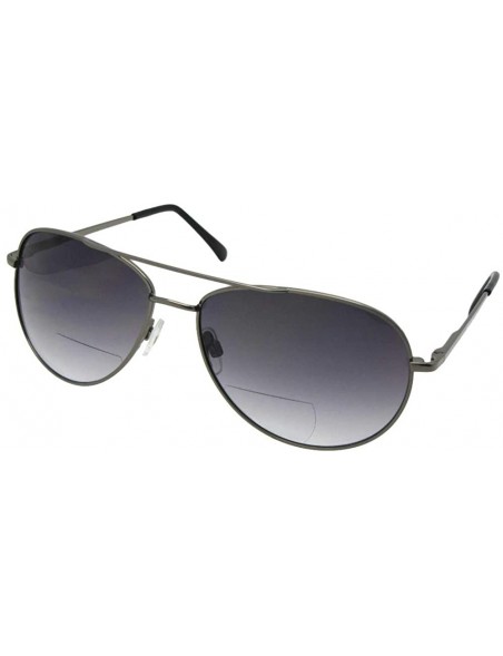 Aviator 1.25 Magnification Aviator Bifocal Sunglasses B1 - Pewter Frame-gray Lenses - CG186DW5MKU $14.49