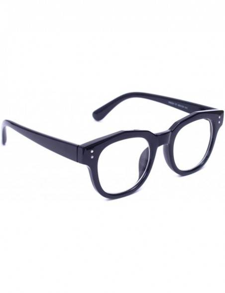 Square Oversized Square Thick Horn Rimmed Clear Lens Glasses Rivet Non-prescription Frame - Glossy Black 82041 - CQ1884LHZN6 ...