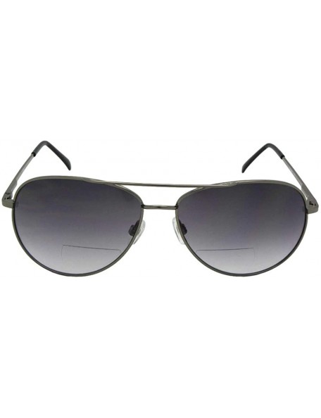 Aviator 1.25 Magnification Aviator Bifocal Sunglasses B1 - Pewter Frame-gray Lenses - CG186DW5MKU $14.49