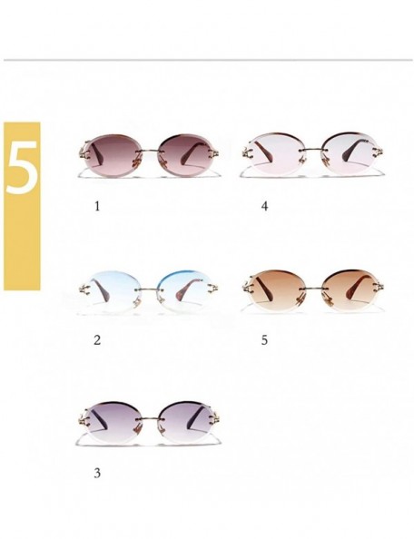 Rimless Malluo Rimless oval Women Sunglasses 2019 Gradient Transparent Sun Glasses Retro Eyeglasses Fashion Trendy 80 - CU18A...