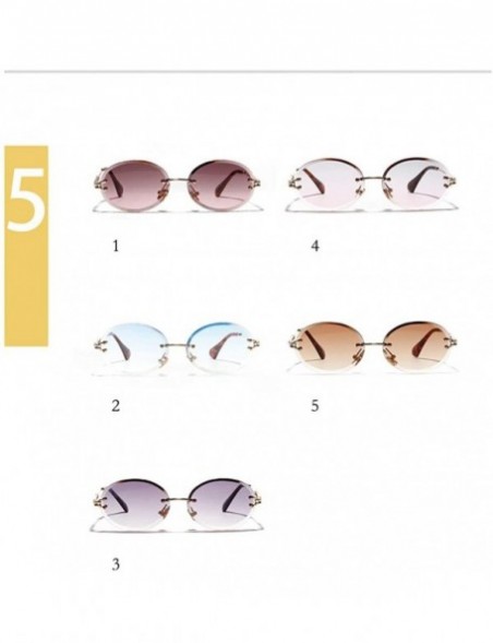 Rimless Malluo Rimless oval Women Sunglasses 2019 Gradient Transparent Sun Glasses Retro Eyeglasses Fashion Trendy 80 - CU18A...