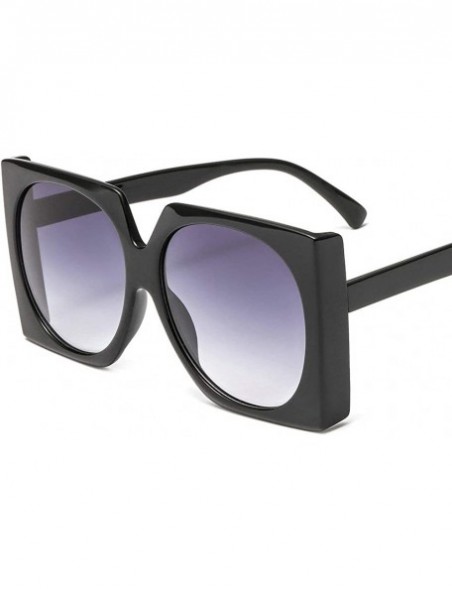 Oversized Oversized Sunglasses Transparent Vintage Windproof - Black - CP18NY4MNGT $13.17