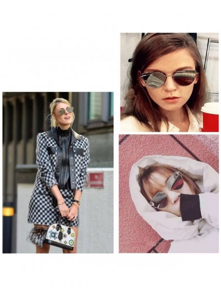 Cat Eye Sunglasses Mirrored Protective Oversize Eyeglasses - Silver - C012KV01CXJ $11.75