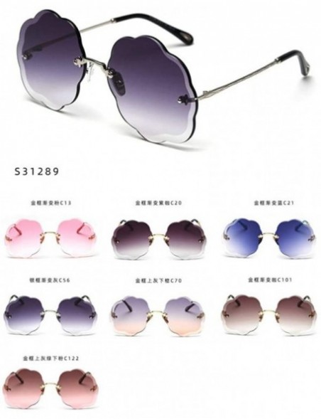 Round Fashion Sunglasses Gradient Cutting Glasses - Gray - CR18UEY7K69 $16.39