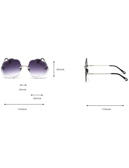 Round Fashion Sunglasses Gradient Cutting Glasses - Gray - CR18UEY7K69 $16.39